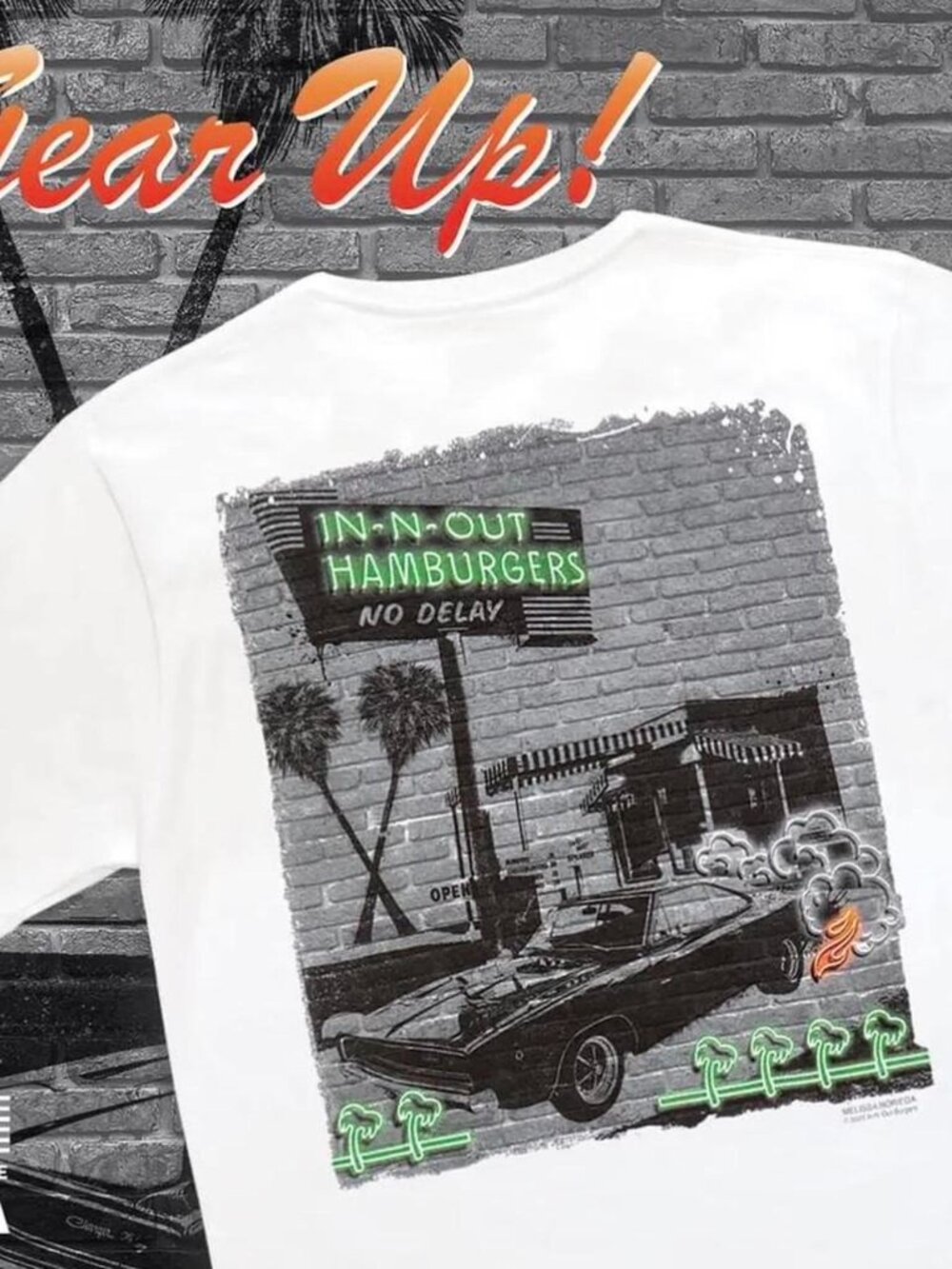White In-N-Out Burger Graphic Tee Size S